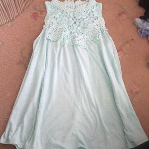 Mint green flared top
